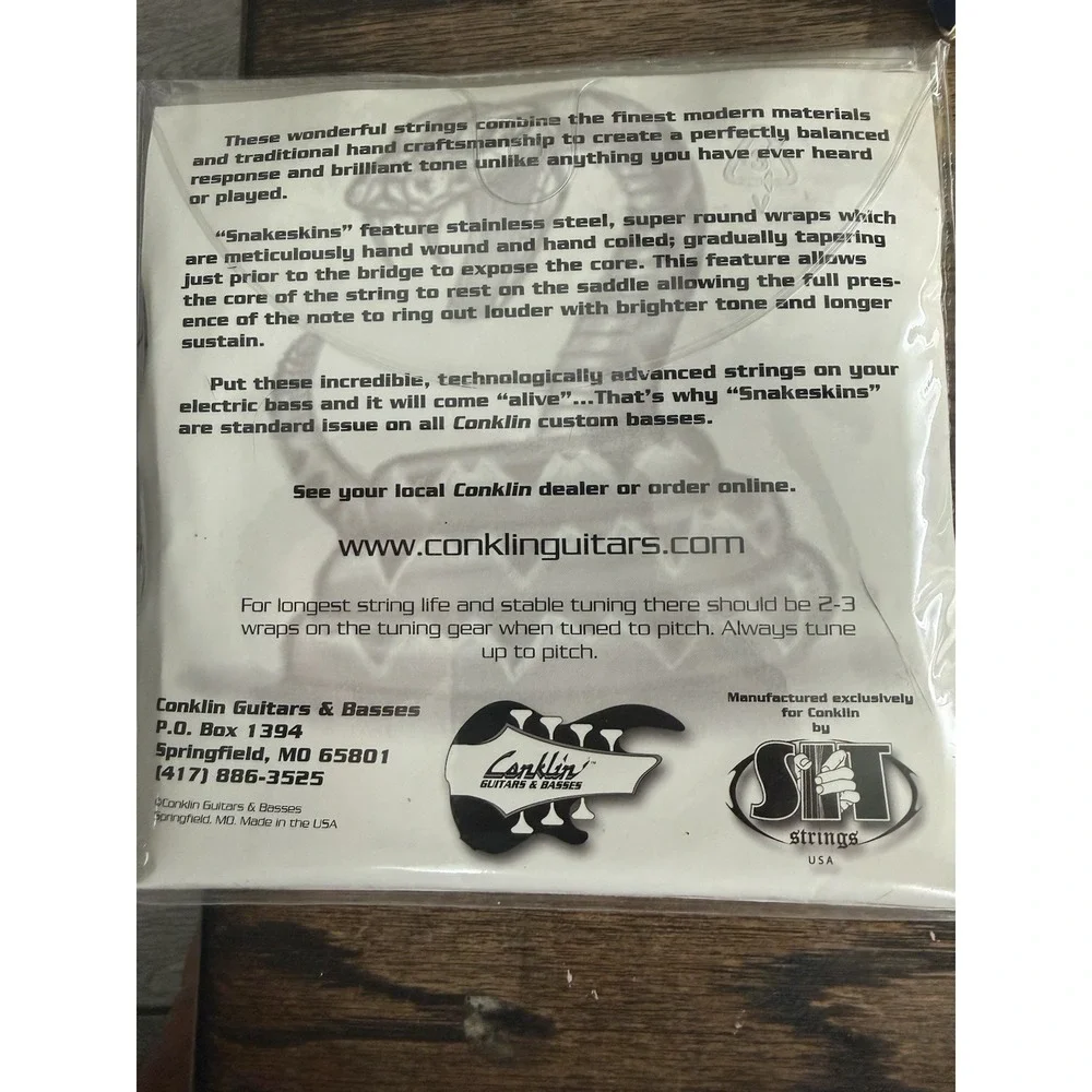 Conklin Snakeskins Bass Strings Custom 18–107 Set Stainless Steel USA NEW